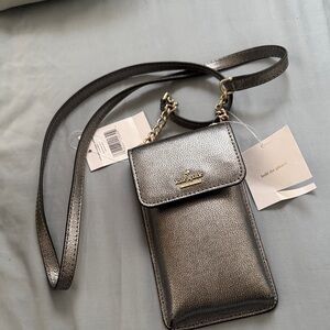 Kate Spade Metallic Silver Key & Card Holder